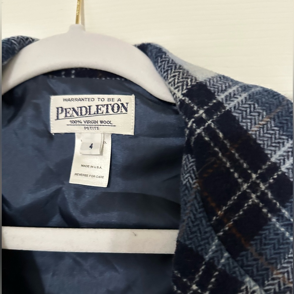 Pendleton Women’s Wool Jacket Blue Plaid - image 2